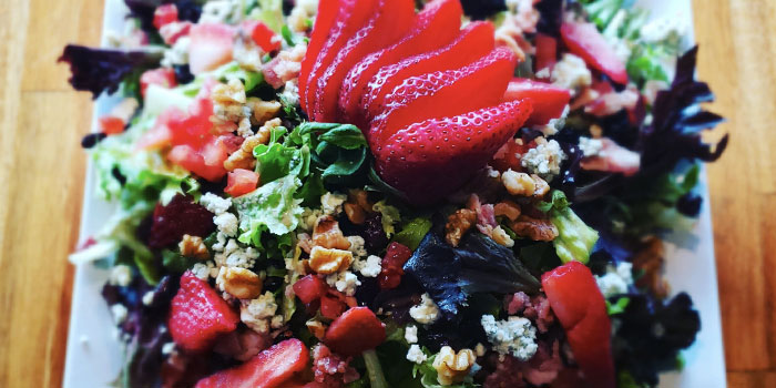 Strawberry salad for lunch or dinner at Steverinos in Pittsburgh, TN